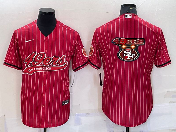 Men's San Francisco 49ers Blank Red Stitched Baseball Cool Base Jersey