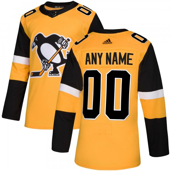 Men's Pittsburgh Penguins adidas Gold Alternate Custom Jersey