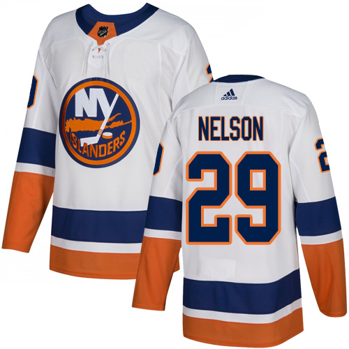 Adidas New York Islanders #29 Brock Nelson White Road Stitched Youth NHL Jersey