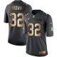 Nike Cleveland Browns #32 Jim Brown Black Men's Stitched NFL Limited Gold Salute To Service Jersey