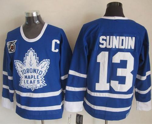 Toronto Maple Leafs #13 Mats Sundin Blue 75th CCM Throwback Stitched NHL Jersey