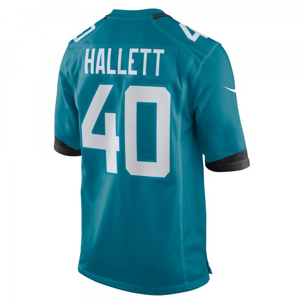 Men's Jacksonville Jaguars Erick Hallett Nike  Teal  Game Jersey