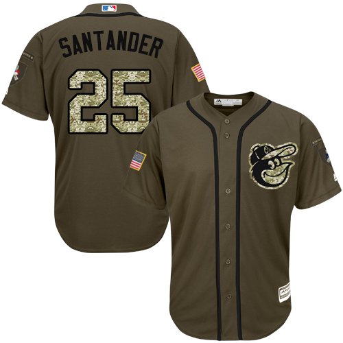 Baltimore Orioles #25 Anthony Santander Green Salute to Service Stitched MLB Jersey