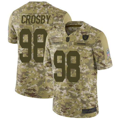 Las Vegas Raiders #98 Maxx Crosby Camo Men's Stitched NFL Limited 2018 Salute To Service Jersey