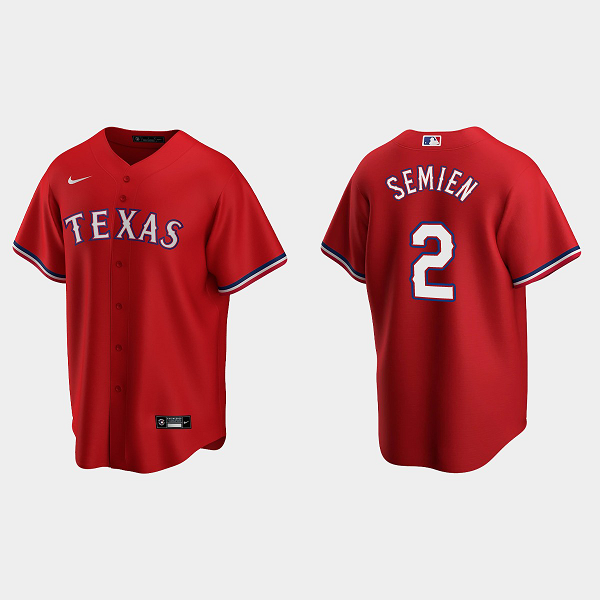 Men's Texas Rangers #2 Marcus Semien Red Alternate MLB Jersey