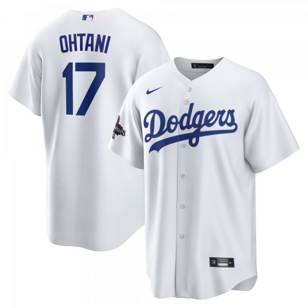 Men's #17 Los Angeles Dodgers Shohei Ohtani Nike White 2024 World Series Champions Home Player Jersey