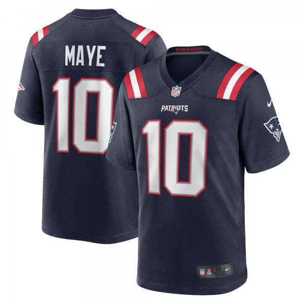 Men's New England Patriots Drake Maye Nike Navy 2024 NFL Draft First Round Pick Player Game Jersey