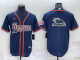 Men's Denver Broncos Blank Blue Stitched Baseball Cool Base Jersey