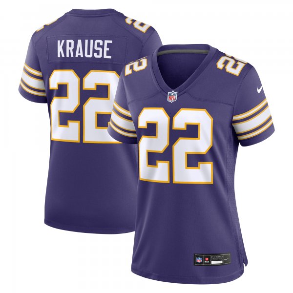 Women's Minnesota Vikings Paul Krause Nike Purple Classic Retired Player Jersey