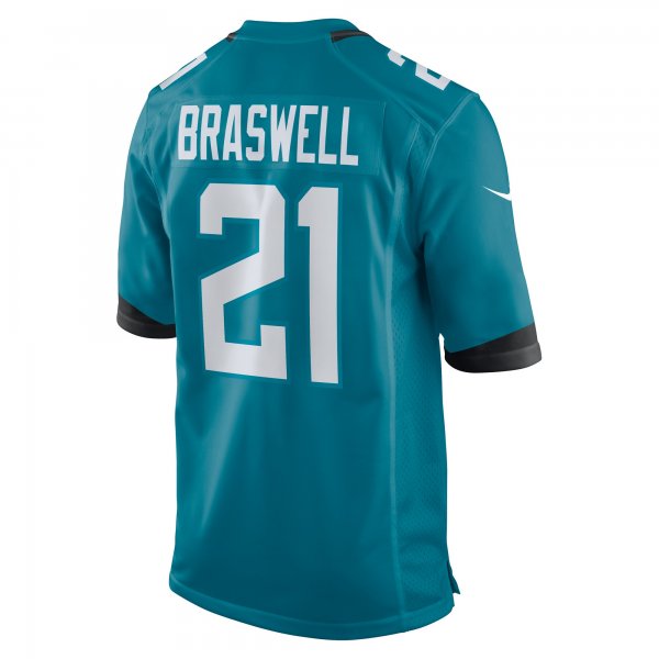 Men's Jacksonville Jaguars Christian Braswell Nike  Teal Team Game Jersey