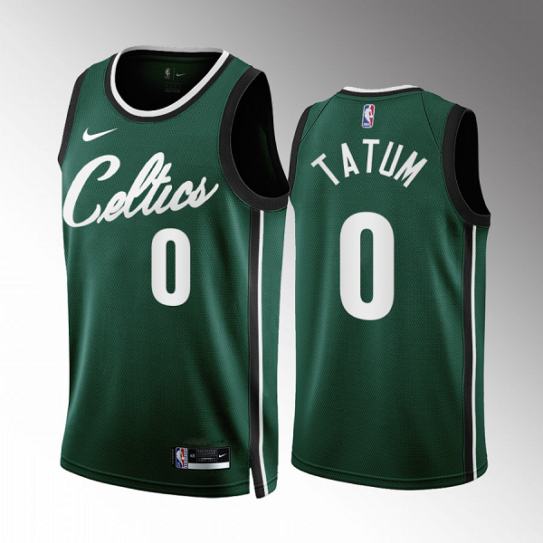 Men's NBA Boston Celtics Jayson Tatum #0 2022-23 City Edition Green Jersey