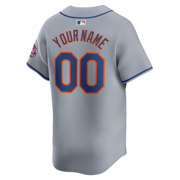 Men's New York Mets  Nike Gray Away Limited Custom Jersey