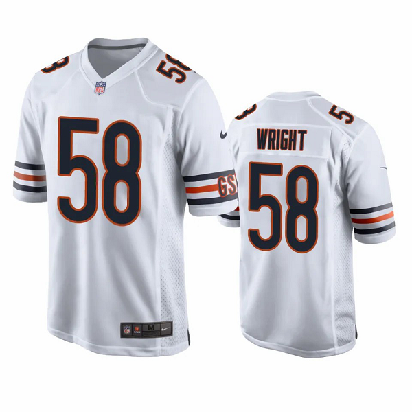 Men's Chicago Bears #58 Darnell Wright White 2023 NFL Draft Limited Jersey