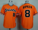 Mitchell And Ness 1982 Baltimore Orioles #8 Cal Ripken Orange Throwback Stitched MLB Jersey