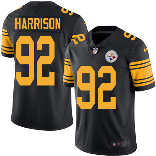 Nike Pittsburgh Steelers #92 James Harrison Men's Black Limited NFL Rush Vapor Untouchable Jersey