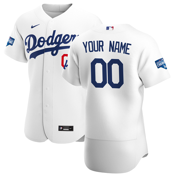 Los Angeles Dodgers Nike 2020 World Series Champions Home Custom MLB Jersey - White