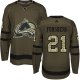 Adidas Colorado Avalanche #21 Peter Forsberg Green Salute to Service Stitched NHL Jersey