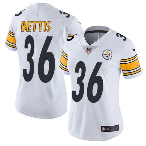 Nike Pittsburgh Steelers #36 Jerome Bettis White Women's Stitched NFL Vapor Untouchable Limited Jersey