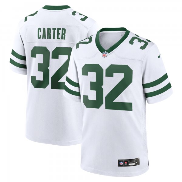 Men's New York Jets Michael Carter Nike Legacy White Game Jersey