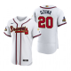 Men's Atlanta Braves #20 Marcell Ozuna White 2022 Gold Program MLB Jersey