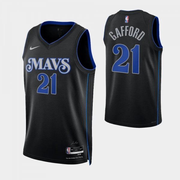 Unisex Dallas Mavericks #21 Daniel Gafford Black 2023-24 City Edition Jersey