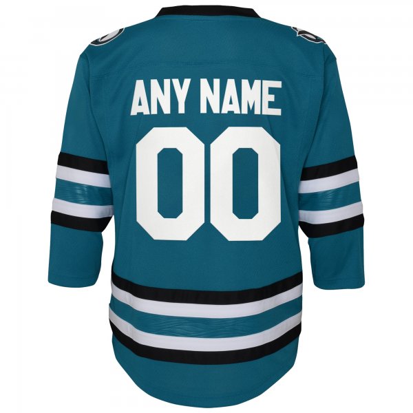 Youth San Jose Sharks Teal Home Replica Custom Jersey