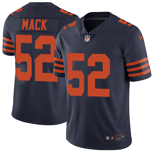 Men's Chicago Bears #52 Khalil Mack Navy Blue Alternate Stitched NFL Vapor Untouchable Limited Jersey