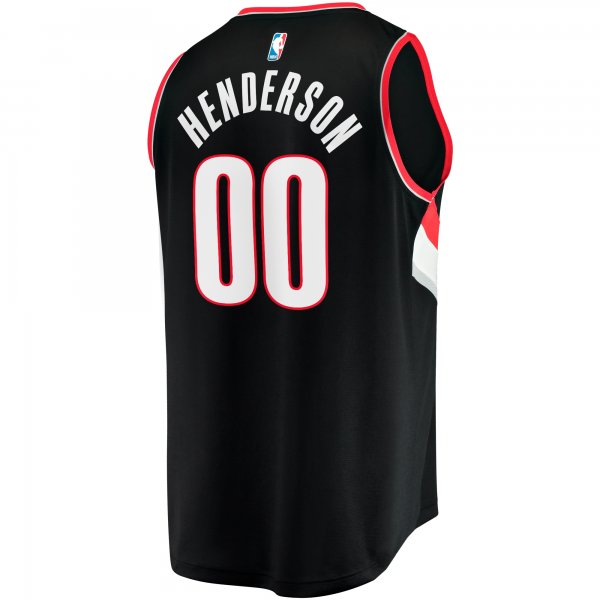 Men's Portland Trail Blazers Scoot Henderson Fanatics Black  Fast Break Replica Jersey - Icon Edition