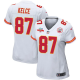 Women Nike Kansas City Chiefs #87 Travis Kelce Super Bowl LVII Champions 3 Stars White Jersey