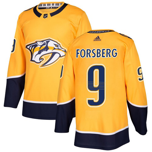 Adidas Nashville Predators #9 Filip Forsberg Yellow Home Stitched NHL Jersey