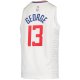 Youth LA Clippers Paul George Nike White 2020/21 Swingman Jersey - Association Edition