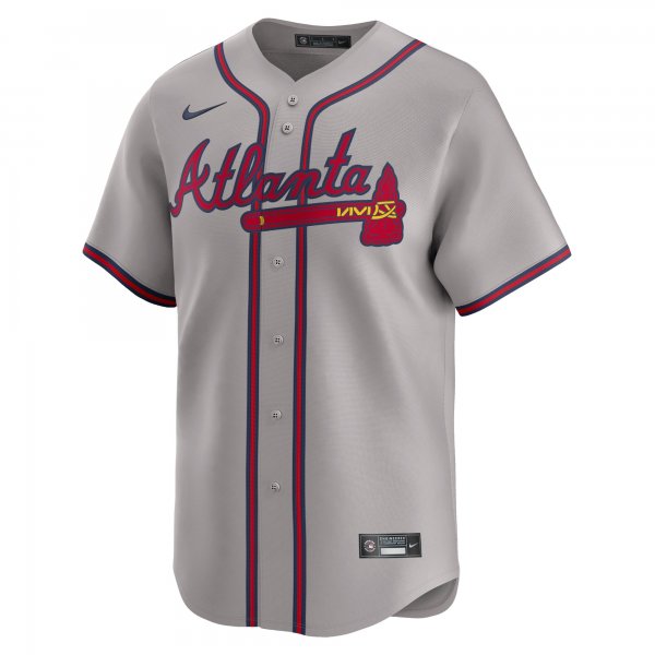 Men's Atlanta Braves Ozzie Albies Nike Gray Away Limited Player Jersey