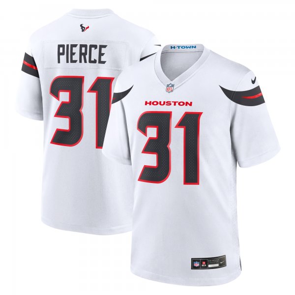 Men's Houston Texans Dameon Pierce Nike White Game Jersey