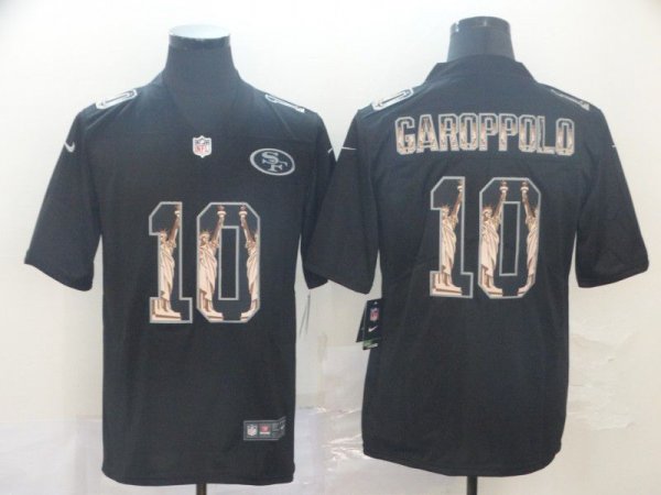 Men's Nike San Francisco 49ers #10 Jimmy Garoppolo Black Goddess fashion Edition NFL Jerseys