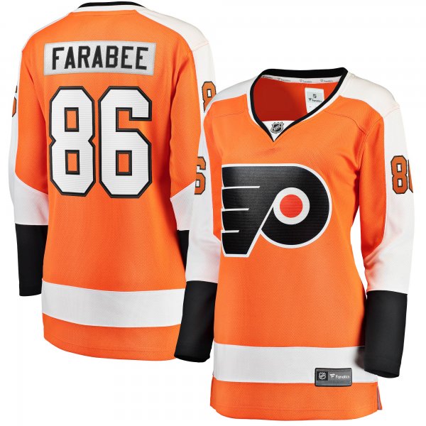 Women's Philadelphia Flyers Joel Farabee Fanatics Orange Home Breakaway Player Jersey