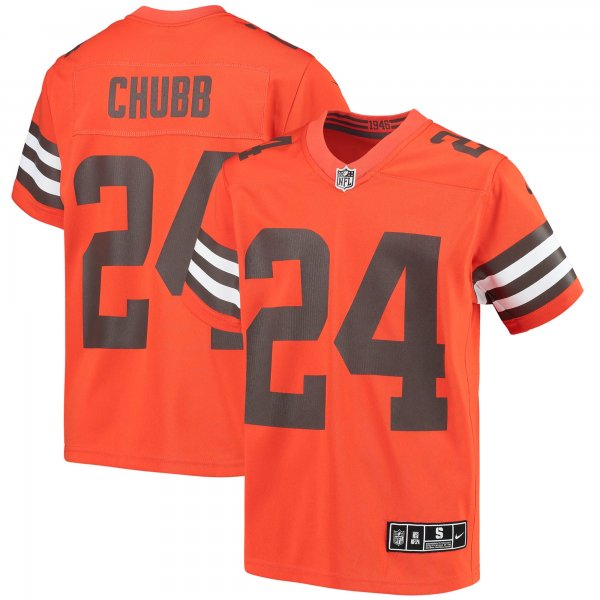 Youth Cleveland Browns Nick Chubb Nike Orange Inverted Team Game Jersey