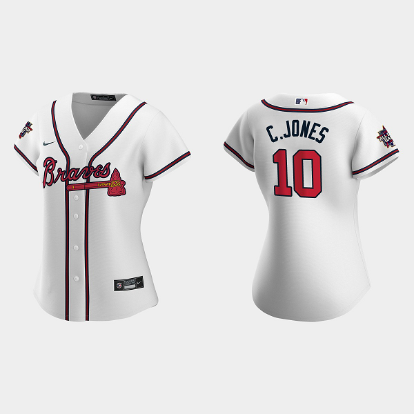 Women's Atlanta Braves #10 Chipper Jones White 2021 MLB All-Star Game Jersey