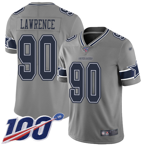 Dallas Cowboys #90 Demarcus Lawrence Gray Men's Stitched NFL Limited Inverted Legend 100th Season Jersey