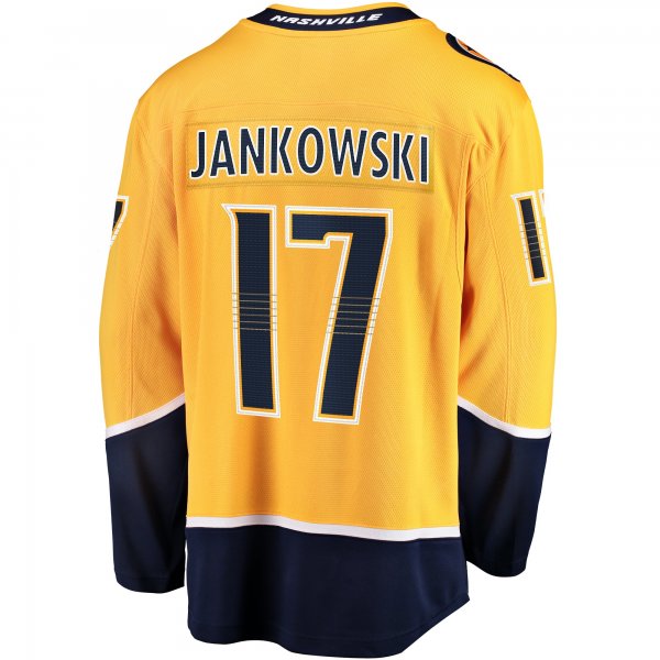 Men's Nashville Predators Mark Jankowski Fanatics Gold  Premier Breakaway Player Jersey