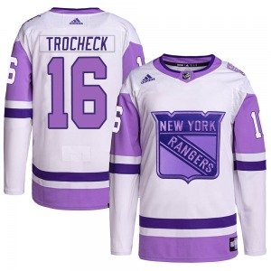 Youth New York Rangers #16 Vincent Trocheck Purple Fights Cancer Primegreen Adidas NHL Jersey