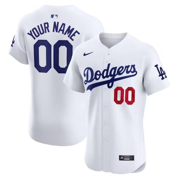 Men's Los Angeles Dodgers Nike White Home Flexbase Custom Jersey