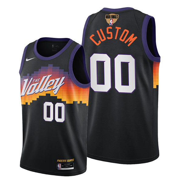 Men's Nike Phoenix Suns #00 2021 NBA Playoffs Black Custom Jersey