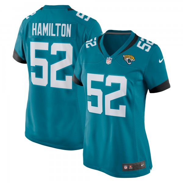 Women's Jacksonville Jaguars DaVon Hamilton Nike Teal Nike Game Jersey