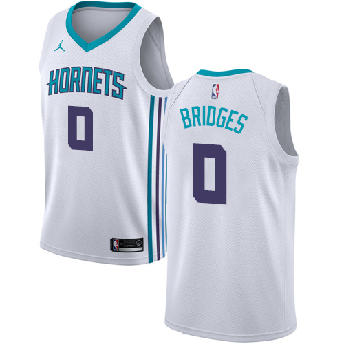 Men's Jordan Brand Charlotte Hornets #0 Miles Bridges White Swingman Association Edition NBA Jersey