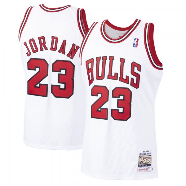 Men's Chicago Bulls Michael Jordan Mitchell & Ness White 1997/98 Hardwood Classics Jersey