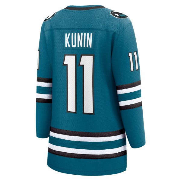 Women's San Jose Sharks Luke Kunin Fanatics Teal Home Breakaway Player Jersey