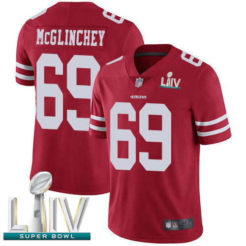 San Francisco 49ers #69 Mike McGlinchey Red Team Color Super Bowl LIV Bound Men's Stitched NFL Vapor Untouchable Limited Jersey