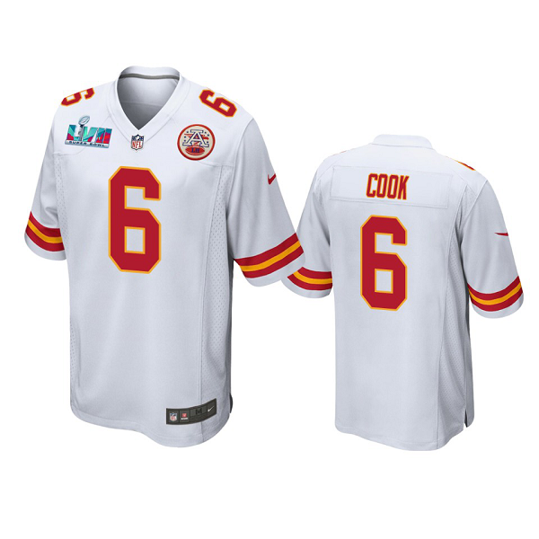 Men's Kansas City Chiefs #6 Bryan Cook White Super Bowl LVII Limited Jersey