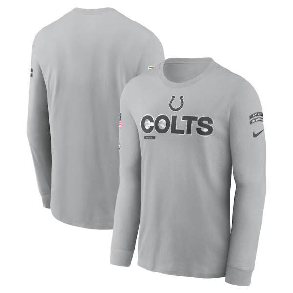 Men's Nike Gray Indianapolis Colts 2024 Salute To Service Long Sleeve T-Shirt