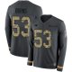 Carolina Panthers #53 Brian Burns Anthracite Salute to Service Men's Stitched NFL Limited Therma Long Sleeve Jersey